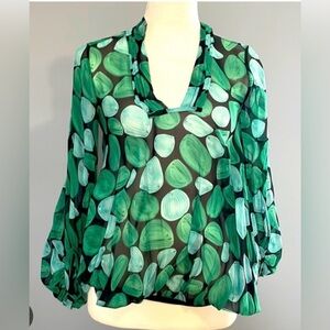 Diane Von Furstenberg Teal and Blue Blouse